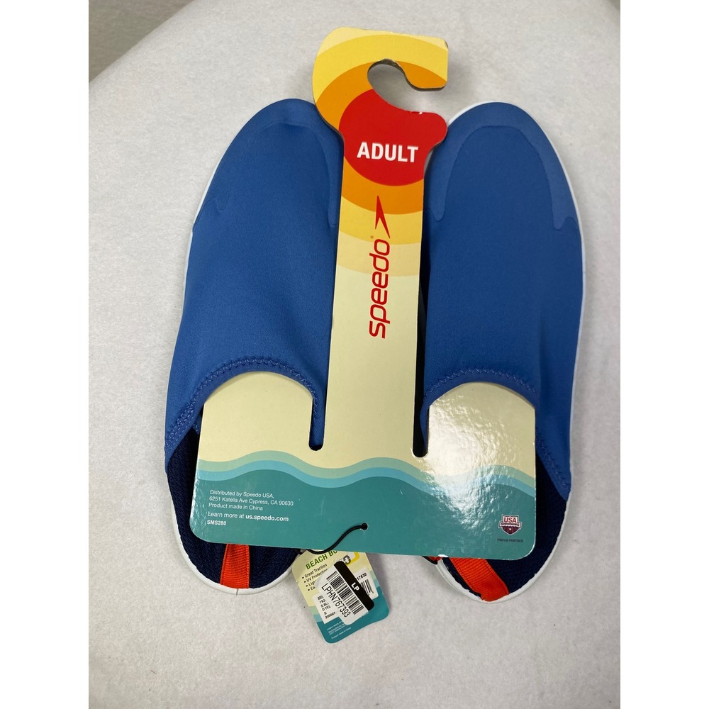Speedo Adult Beach Water‎ Shoes Slip On Aqua Socks Blue Size S 7/8